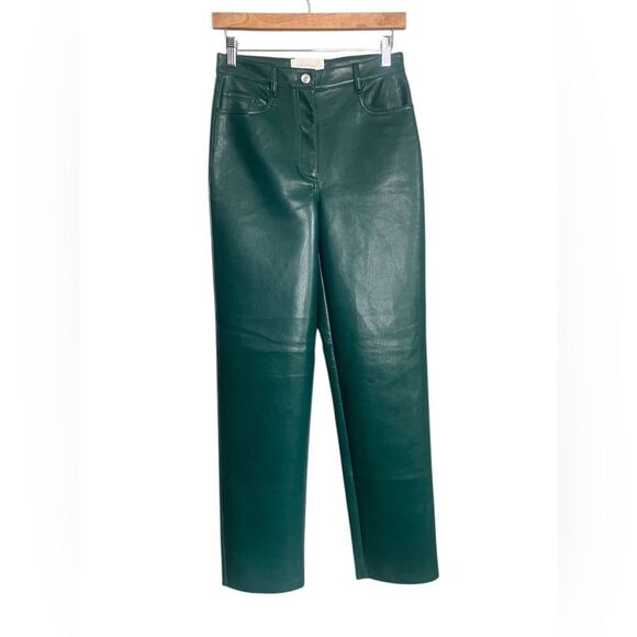 Wilfred the Melina Green Faux leather pants size 4 holiday party club wear - Picture 10 of 11